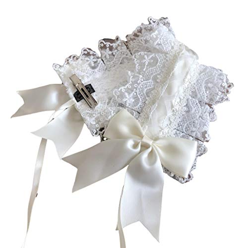 ロリータ レース レディース カチューシャ フリル ゴスロリ リボン コスプレ 髪飾り ヘアアクセサリー 萌え キュート メイドカフェ【J's select】 (白)のサムネイル