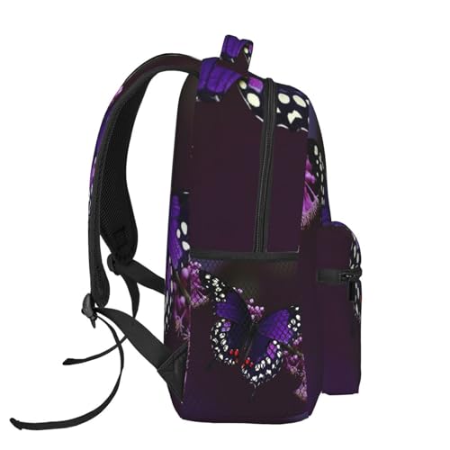 Sac à dos ordinateur portable violet prune papillon pour soulager vos déplacements