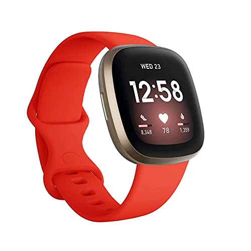 Dado Silicone Replacement Band Compatible with Fitbit Versa 3, Sense 3 watch, Quick release solid strap