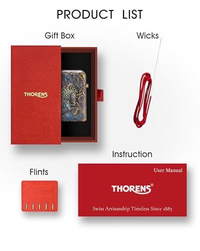 Encendedor THORENS Classic de Latón Refillable con Relieve miniatura 5