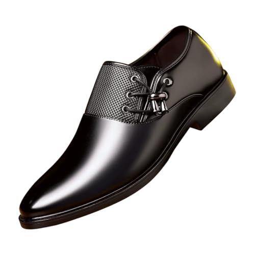 Santimon Men's Leather Oxford Dress Shoes Classic Lace-Up Formal Business Loafer Shoes for Office, Wedding, Party