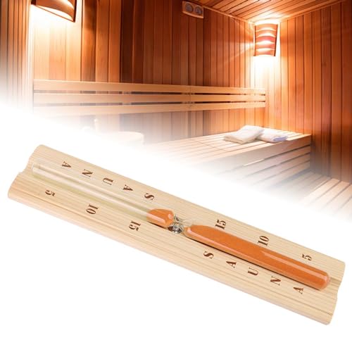 HAOHIZE Sauna Hourglass Timer, Wood Sauna Hourglass Clock Accurate Heat Resistant Wall Mounted Sand Timer for Spa, Bath, Coffee House, Restaurant