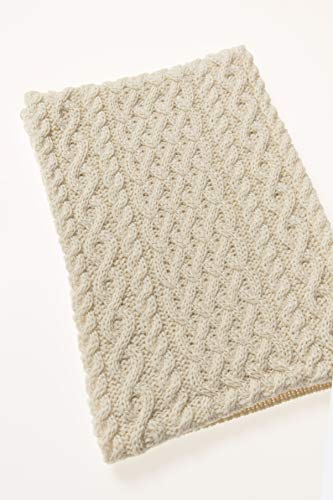 Aran Crafts Irish Soft Cable Knitted Trellis Pattern Scarf (100% Merino Wool)3
