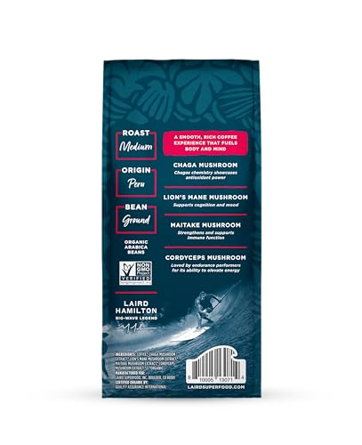 Laird Superfood Perfect Cup Bundle, Medium Roast Ground Coffee with Funtional Mushrooms and 16oz Sweet & Creamy Non-Dairy Creamer with Adaptogens