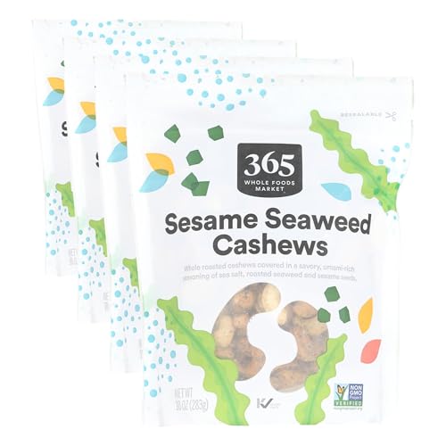 Image of 365 by Whole Foods Market, Cashews, Seaweed Seasoned, 10 Ounce (Pack of 4)