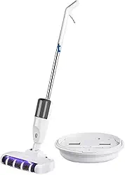 Esfregão Elétrico Verical 3 em 1 Sem Fio com Luz UV Aspirador Recarregável Autonomia de ate 1 Hora (1,BRANCO)