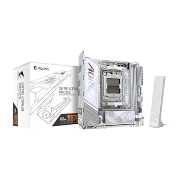 GIGABYTE Placa mãe X870I AORUS PRO ICE AMD AM5 LGA 1718, Mini-ITX, DDR5, 2X M.2, PCIe 5.0, USB-C, WIFI7, LAN 2,5GbE, EZ-Latch, Garantia de 5 anos