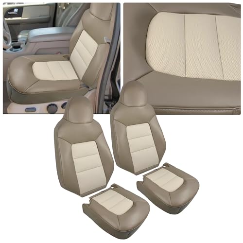 Car Seat Covers Full Set-Front Driver or Passenger Side Bottom Microfiber Leather Replacement Seat Cover Fit for Ford Expedition Eddie Bauer 2WD 4.6L 5.4L 2003-2006 Car Seat Cover ROCA000000057