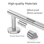 USHOWER Brushed Nickel Towel Bar, 24-Inch Towel Rack for Bathroom Wall Mounted, Thicken SUS304 Stainless Steel Towel Rod Modern Home Decor (Total Length 26-Inch) - Image 5