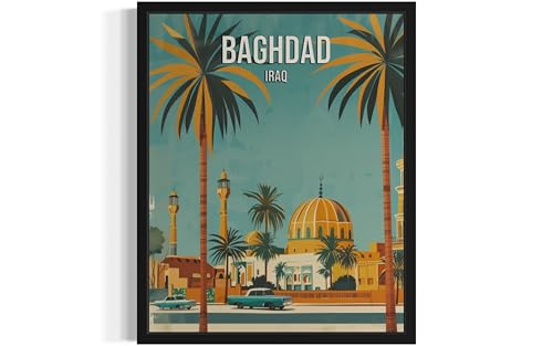 Baghdad Iraq City Unframed Wall Art Poster Print, Asian Landscape Scenery Painting Artwork Travel Prints Decor Cityscape Landmarks Gallery 26 (Baghdad Iraq, 10"L x 8"W, Unframed)