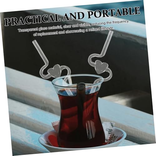 Popotes de vidrio reutilizables para batidos jugos y vasos de cristal GANAZONO 7