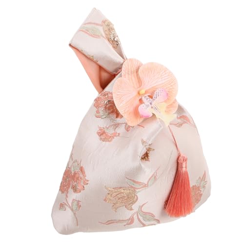 FOMIYES Japanese Style Wristlet Handbag with Tassel Elegant Pouch for Women for Wedding Favors Housewarming Portable Shopping Bag Chic Knot Design