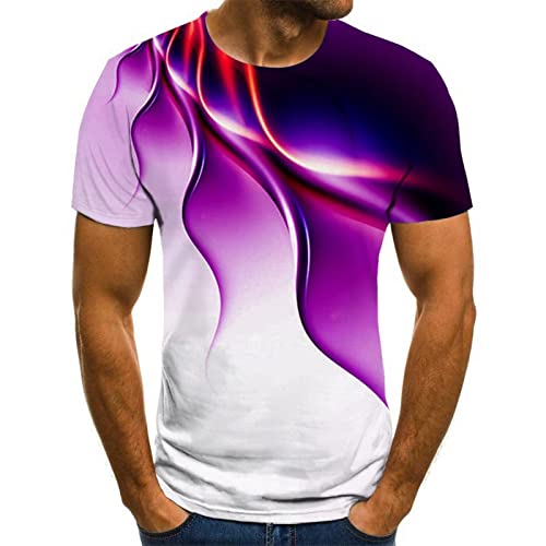 Tshirt De Sport Imprimé Cdazzling pour Hommes Tshirt De Camouflage De Sport d'impression Numérique 3D Créatif Violet XXL Cover
