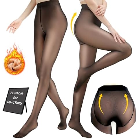 Fleece Lined Leggings Women,Fake Translucent High Waist Warm Pantyhose Sheer Thick Tights For Winter-Medias TéRmicas Mujer Invierno-Warm Thermal Tights/Fleece Stockings For Women L Cover
