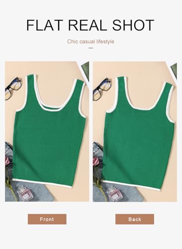 Dokotoo Womens Tank Tops 2025 Summer Casual Sleeveless Scoop Neck Ribbed Knit Color Block Slim Fitted Cami Tee Shirts4