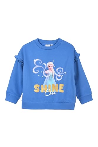 Disney La Reine des Neiges, Sweat Shirt, Fille (FR/ES, Âge, 6 Ans, Taille Normale, Bleu)