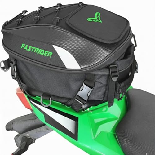 Mochila Baú Bagageiro Moto Expansivo 37L + Capa Proteção À Prova D'água Para Motocicletas (Verde)