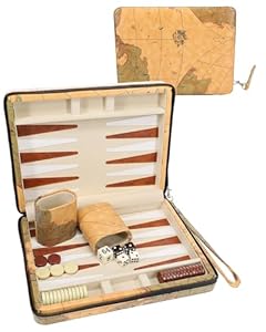 WE Games Tan Map Travel Backgammon