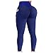 UYSA Leggings da donna a vita alta con tasche, leggings da palestra a nido d'ape, pantaloni da yoga da donna, pantaloni da yoga, pantaloni da crunch, pantaloni da allenamento a compressione, Blu, XXL