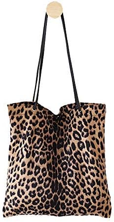 Leopard Shoulder Bag Soft Large Tote Purse Handbag Travel Satchel for Women