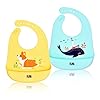 FILOWA Baby Bibs Siliconen, Baby Slabbetjes Waterdichte Siliconen Bibs Feeding Animal Roll Up Unisex Kinder Makkelijk…