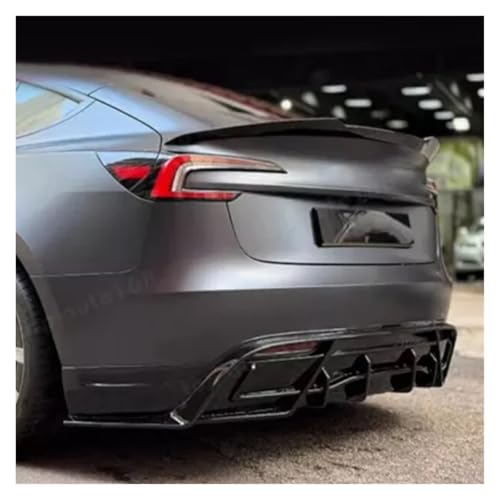 Diffuseur de lèvre arrière Tesla Model 3 Y en carbone mat style Highland - 4