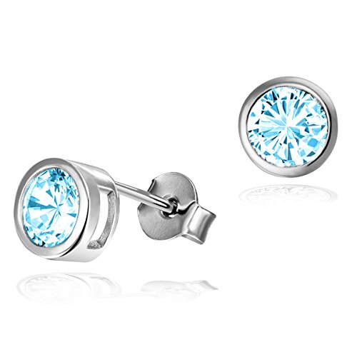 Preisvergleich Produktbild Goldmaid Damen Ohrstecker 925 Sterlingsilber Zirkonia blau Zargenfassung
