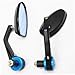 Produktbild dlll Blue Flexible Motorrad Rear View Rückseite Spiegel Griff Bar End 7/20,3 cm Spiegel, oval, passend für die meisten Harley davidsons, Suzuki, Honda, Kawasaki Cruiser
