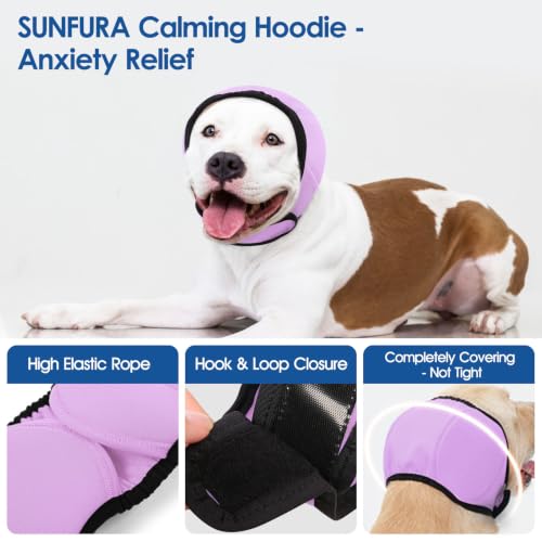 Image of Dog Ear Wraps Dog Calming Hoodie Anxiety Relief Ear Cover for Dogs