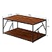 VECELO Modern Coffee Tea Double Storage Space Wooden Side/End Table, Cocktail, Brown