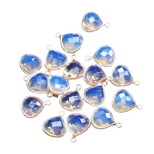 Connecteurs Opalite bleu cœur 11mm pour créer vos bracelets d'été
