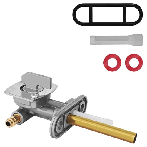 KUQUTIDY Tank Switch Gas Valve Fuel Petcock with Gasket/Filter Tube Fuel Petcock Shut off Valve Compatibie with Kawasaki Suzuki Bear 250 400 Bear Tracker 250 Bruin 250 Timberwolf ATV