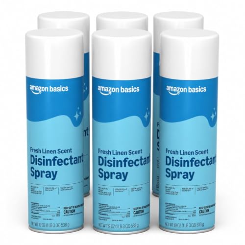 Amazon Basics Disinfectant Spray, Fresh Linen Scent, Kills 99.9% of