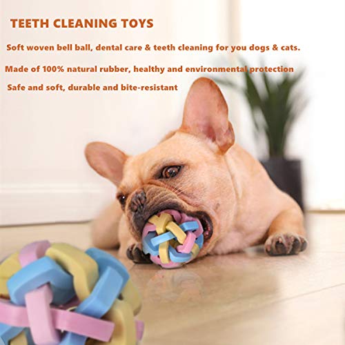 Bell Ball Toy For Dog Cat Pet Colorful Vocal Toys Woven Molar Bite Chew Balls Toy For Pets Puppies Interactive Training #TOP4