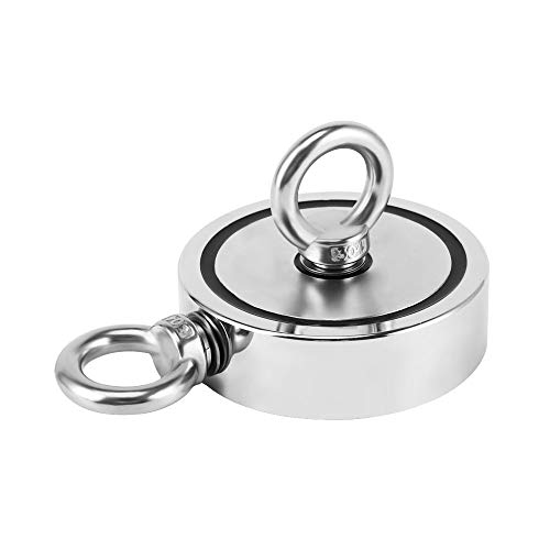 Ant Mag Angelmagnet, doppelseitig, superstark, magnetisch, zum Angeln mit kombinierter Stärke, Neodym-Magnet-Angel-Set mit Augenschraube für Fluss, See, Angeln im Innen- und Außenbereich (LNM116-2) Cover