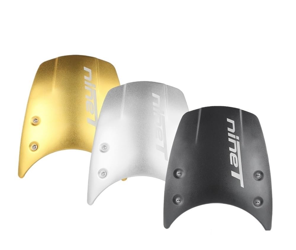 Parabrezza In Alluminio Nero Per BMW R NineT Pure E Scrambler 2014-2020 | Deflettore Antivento Con Staffe | Riduce Rumore E Polvere