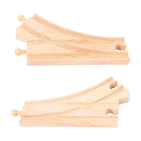 Bigjigs Rail Curved Points (Pack of 2) - Other Major Wooden Rail Brands are Compatible Cover