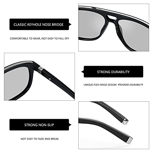 ZENOTTIC Aviator Sunglasses for Men Polarized UV Protection Square Fashion Double Bridge Retro Pilot Sun Glasses Oversized4