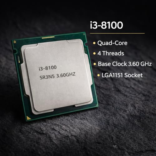 Image of Core i3 8th Generation Processor (8100 /8300) Up to 4.00GHz | 4 Cores 4 Threads | 6MB Cache | LGA 1151 Socket | UHD Graphics 630 | DDR4 Support | CPU Cooling Fan Included