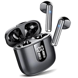 Jesebang Bluetooth Kopfhörer In Ear, Kopfhörer Kabellos Bluetooth 5.3, Ultraleicht Ohrhörer mit HD Mikrofon, Herausragender Sound Musik, Schwarz