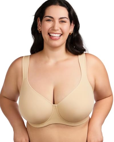 Image of HSIA Bras for Women Minimizer Full Coverage, Plus Size T Shirt Unlined Underwire Smooth Bra, Seamless Cups Joan Ultimate Soft