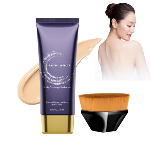 Body Coverage Perfector - Bein Make Up Wasserfest - Tattoo Abdecken Wasserfest - Langanhaltend Körper Make Up - All Over Complexion Perfector mit Make-up-Pinsel, Bein Körper Narbe Abdeckung