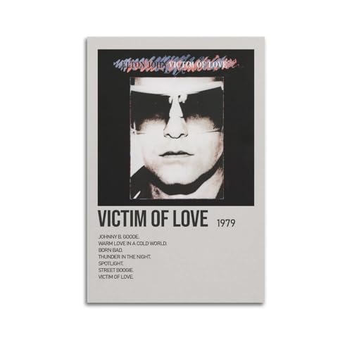IRUWQUP Victim Of Love by Elton John - Póster decorativo para pared, diseño estético de música y películas, para sala de estar, dormitorio, 20 x 30 cm, estilo sin marco