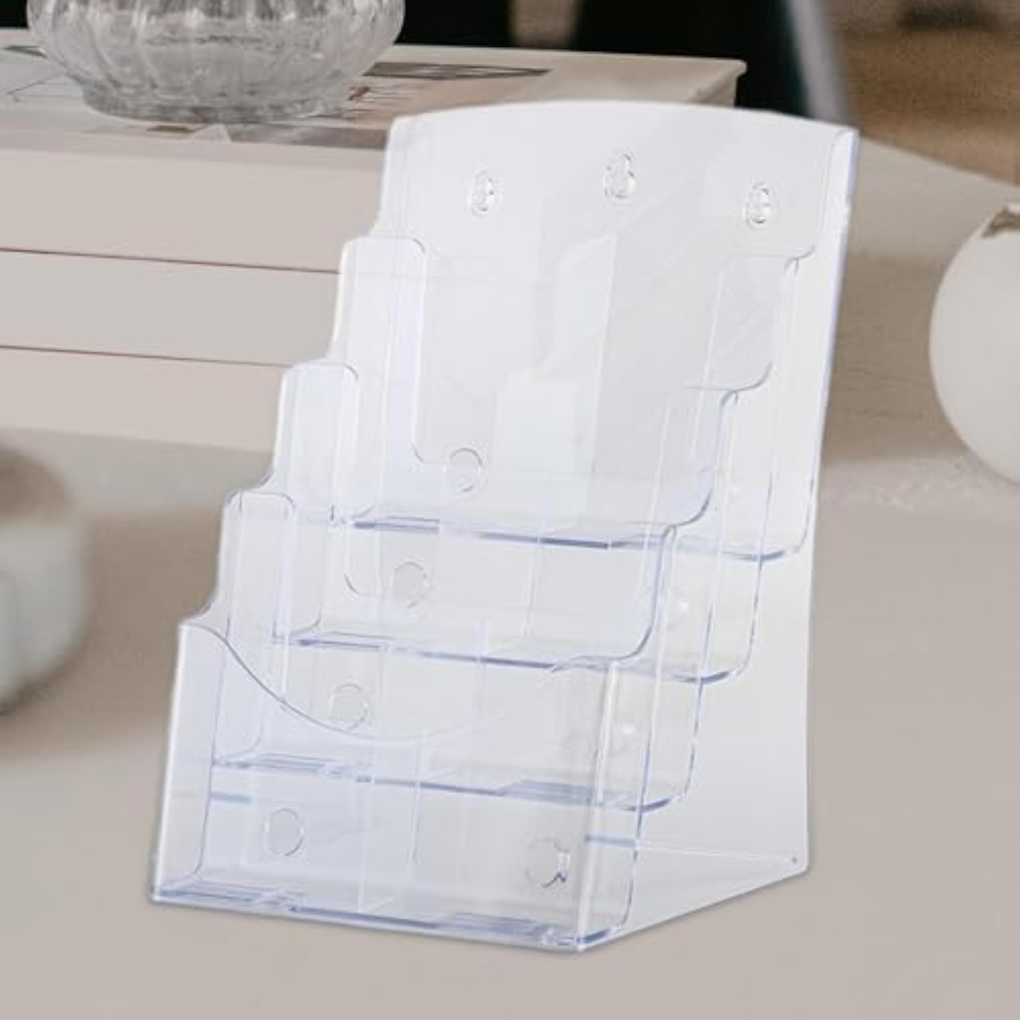 Acrylic Display Stand for Flyers & Brochures, 3-Tier Holder