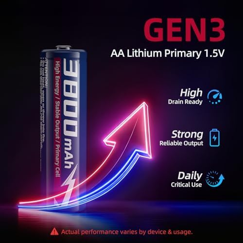 WENJOOP AA Lithium Batteries 3800mAh 8 Pack, 1.5V FR6, Non-Rechargeable - 1