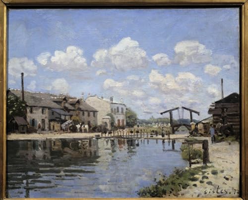 Tableau Canal Saint à Paris Sisley grand format pour créer un salon chaleureux