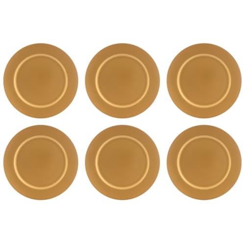 Nataland Servizio 6 Sottopiatti Grandi Natalizi A Forma Rotonda, Realizzati in Pvc Rigido Con Superficie Lucente, Utili per Decorare In Modo Classico ed Elegante la Tua Tavola