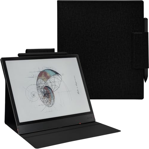 GOVTVA Magnetic Stand Case for Onyx Boox Tablet Note Air 5 C/Note Air 4 C/Note Air 3 C (2025/2024/2023 Released) Ultra-Thin Leather Cover with Magnetic Pen Buckle, Auto Sleep/Wake (Cloth Black)
