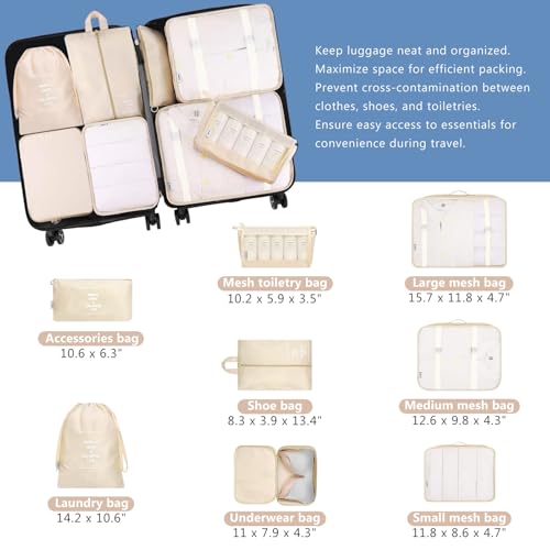 Image of 13 Piece Luggage Sets, Lightweight Suitcases with Dual Spinner Wheels, Carry-On & Check-In Sizes for Travel and Business (Inky blue)