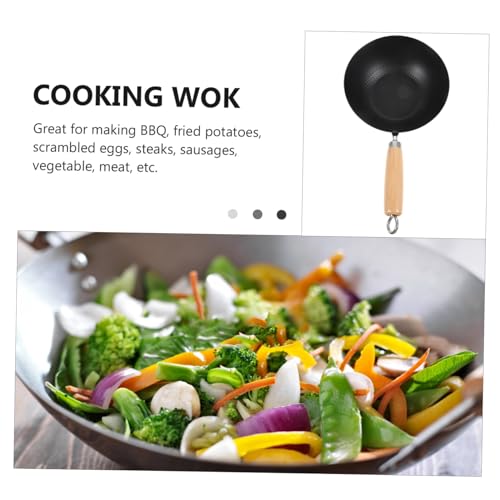 Wok pequeño de hierro para cocina doméstica miniatura 3